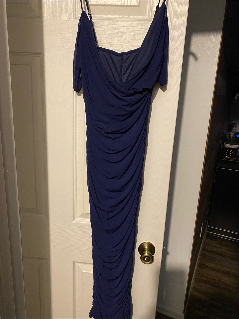 Women off shoulder ruched midi dress